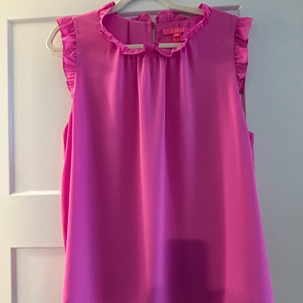 Lilly Pulitzer sleevelsss ruffle blouse